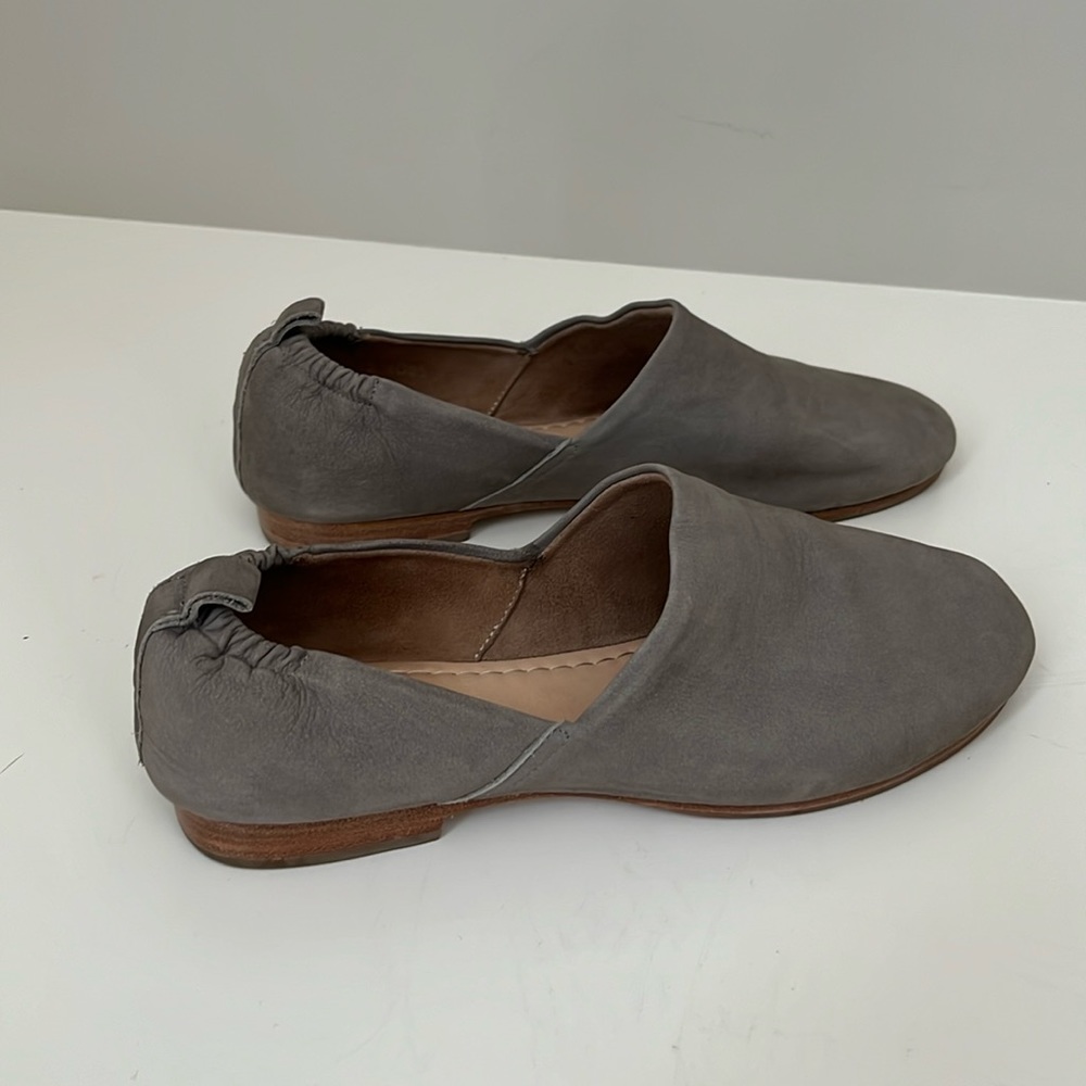 Poppy Barley The At-Leisure Slip-On 2.0 flats in smooth grey “concrete” leather